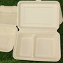 9x6 Inch 2Comp Sugarcane Bagasse Disposable Biodegradable Food Container