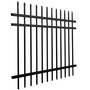 Black Steel Anti-Rust Fence Panel - Sharp End Pickets