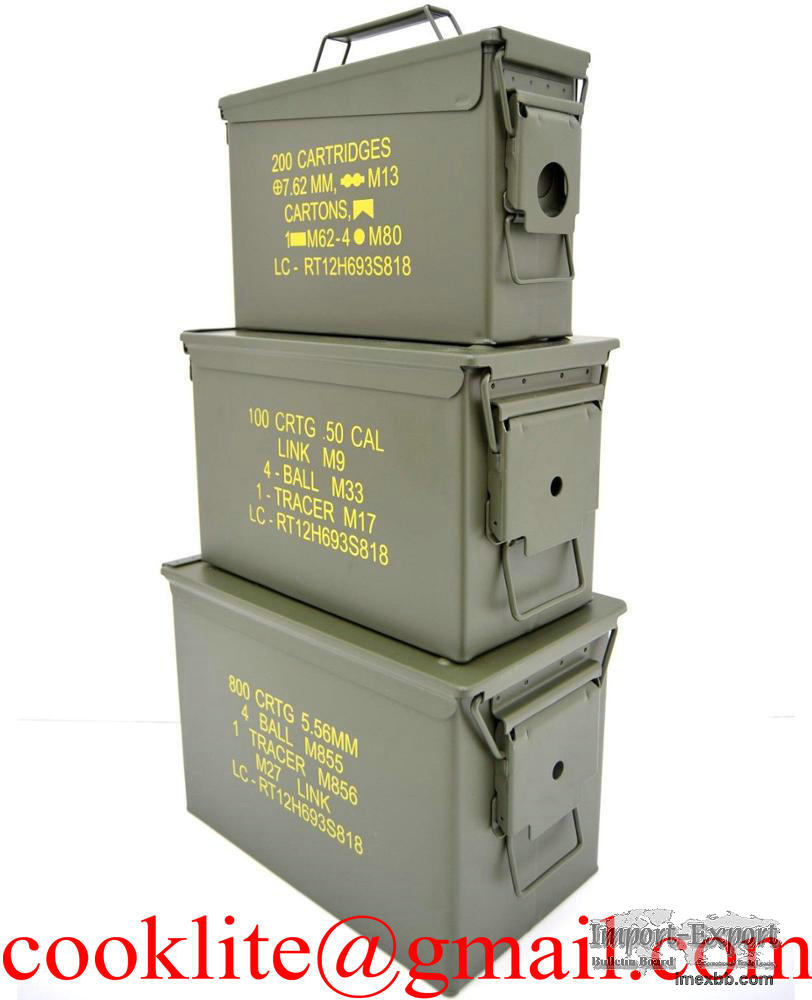 Caixa metálica militar para munição / Caixa Cofre porta munição