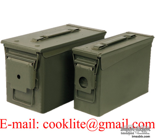 Cofre metálico / Caixa metálica militar / Caixa metálica para munições