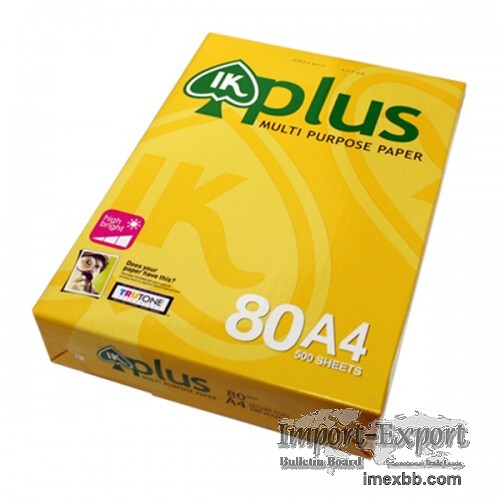 IK Plus and IK Yellow A4 Multipurpose Copy Paper 0.85 USD per ream