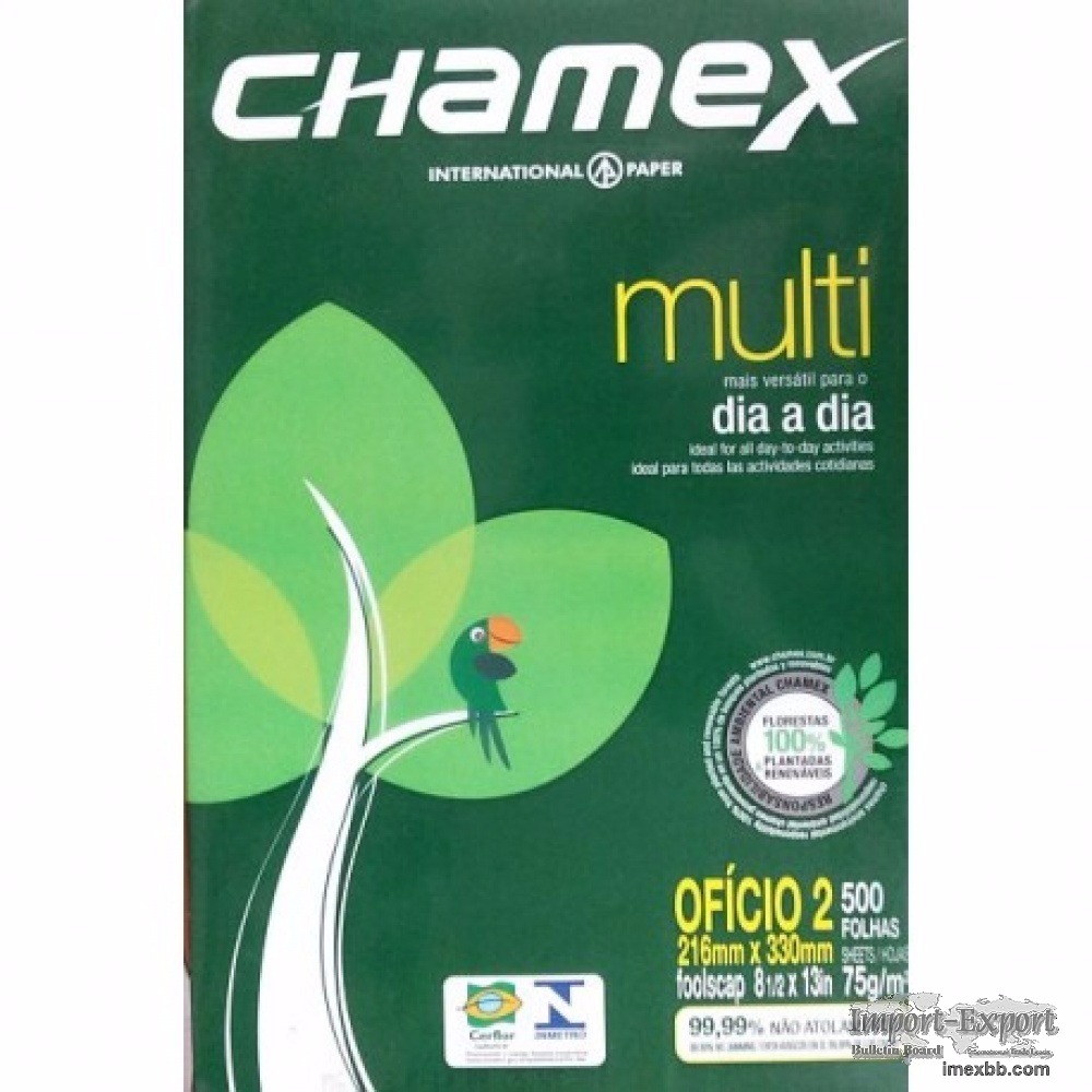 Chamex A4 Copy PAPER 70GSM/75GSM/80GSM 0.85 USD per ream