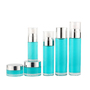 Fashionable 120Ml 80Ml Green Round Cosmetic Bottle And Lotion Jar Set 