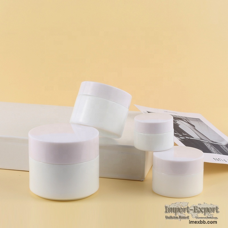 Popular 100Ml Cosmetic Jar White Porcelain Glass Jars With Plastic Cap 