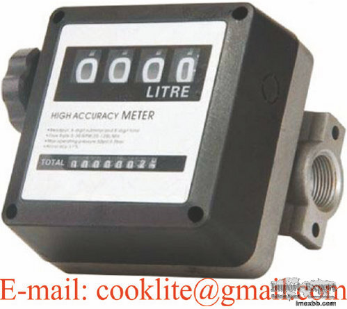4Digits Diesel Fuel Oil Flow Meter Diesel Gasoline Petrol Counter Flowmeter