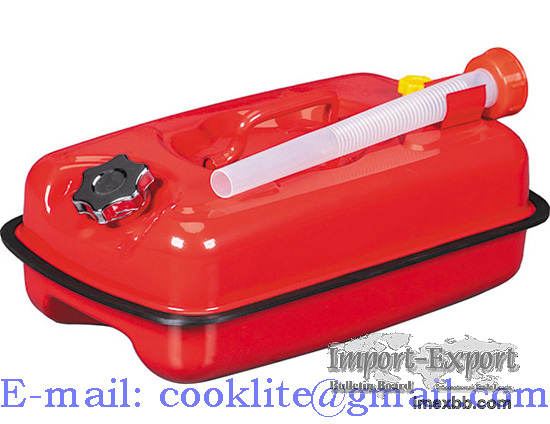 Red 5L Horizontal Jerry Can for Boat/Car/Camping Petrol/Fuel Built-in Spout