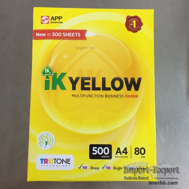 Ik Yellow Copier Office Paper 80gsm 500 Sheets $4/Box 2500 sheets