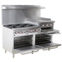 COOKING PERFORMANCE GROUP S60-GS24-N NATURAL GAS 6 BURNER 60" RANGE WITH 24
