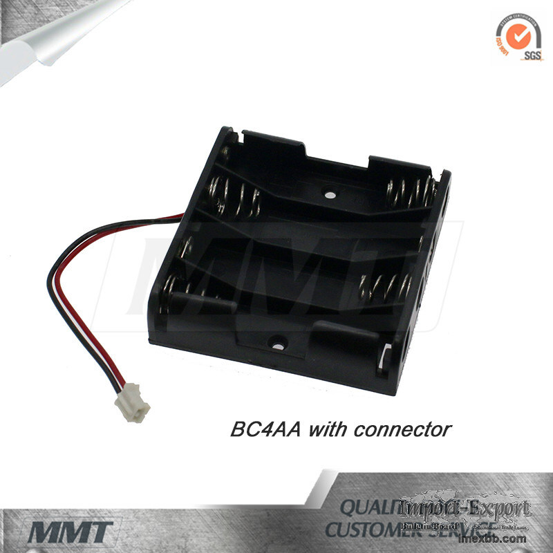Battery Holder BC-4AA for Four AA/Um3 Cylindrical Battery with Connector
