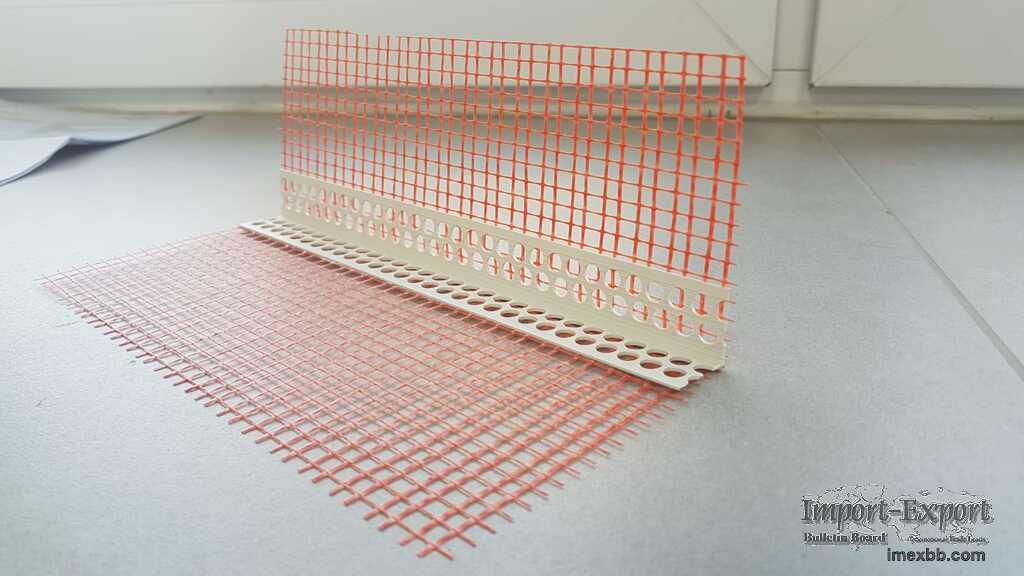 PVC corner bead with mesh