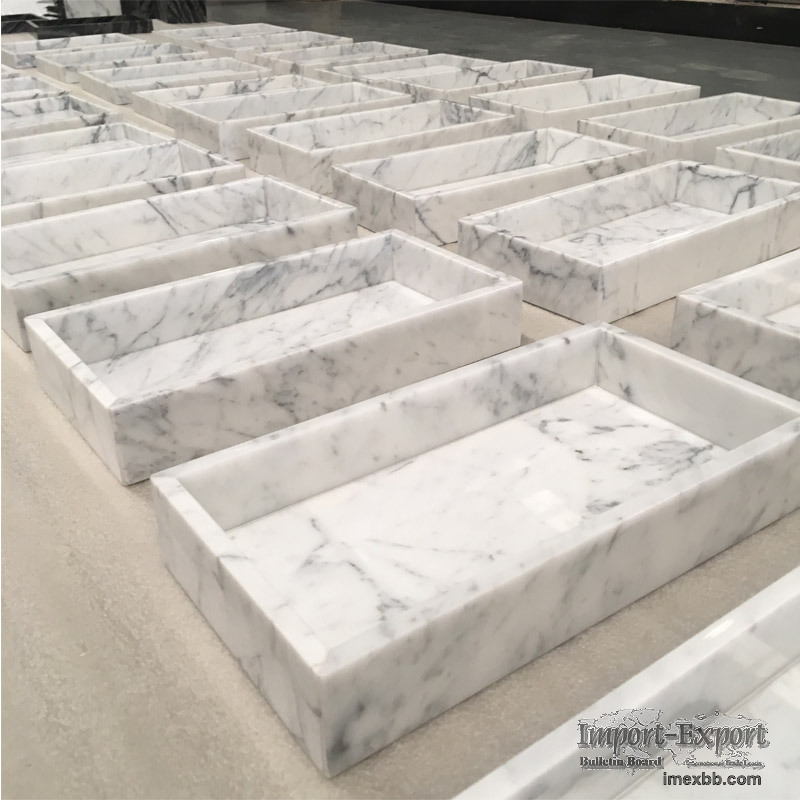 Rectangular marble tray, spliced
