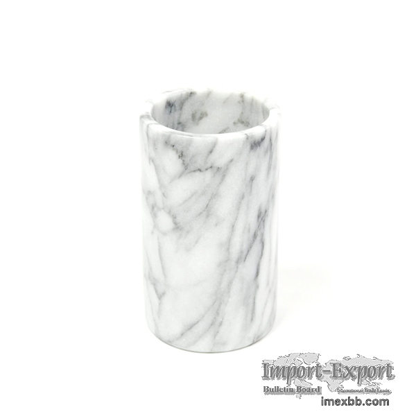 Cylinder Marble Vase, Vine Cooler, Statuario
