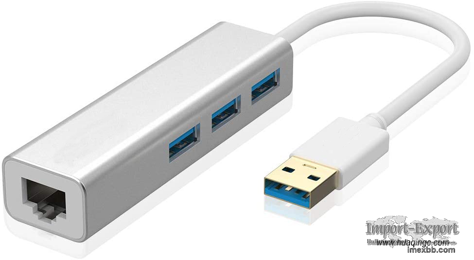 USB 3.0 to Ethernet Adapter 3-Port USB 3.0 Hub with RJ45 10 100 1000 Gigabi