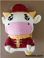 hand crochet cartoon  Ox  shoulder bag