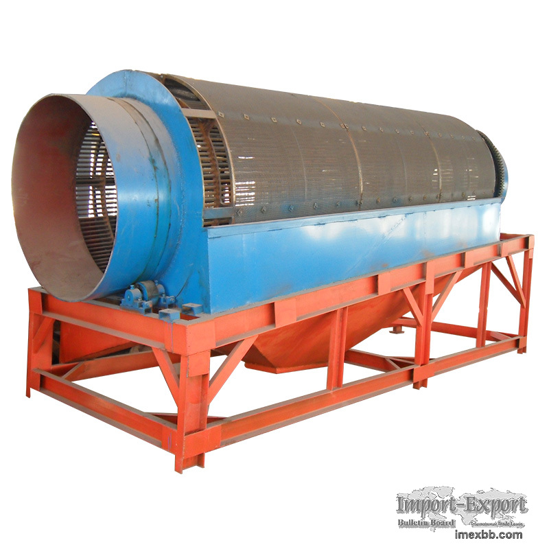 High Efficient Rotary Drum Screen / Trommel Screen For Gold Ore Separation
