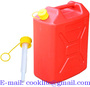 Galão / bidão bombona de polietileno vermelho 20L para água ou combustível