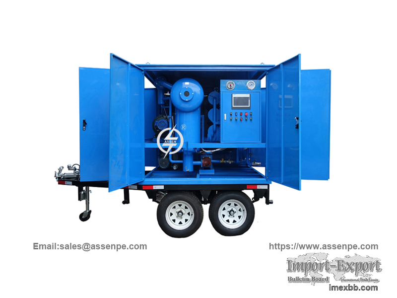 Trailer mounted High Vacuum Transformer Oil Filtration Machine