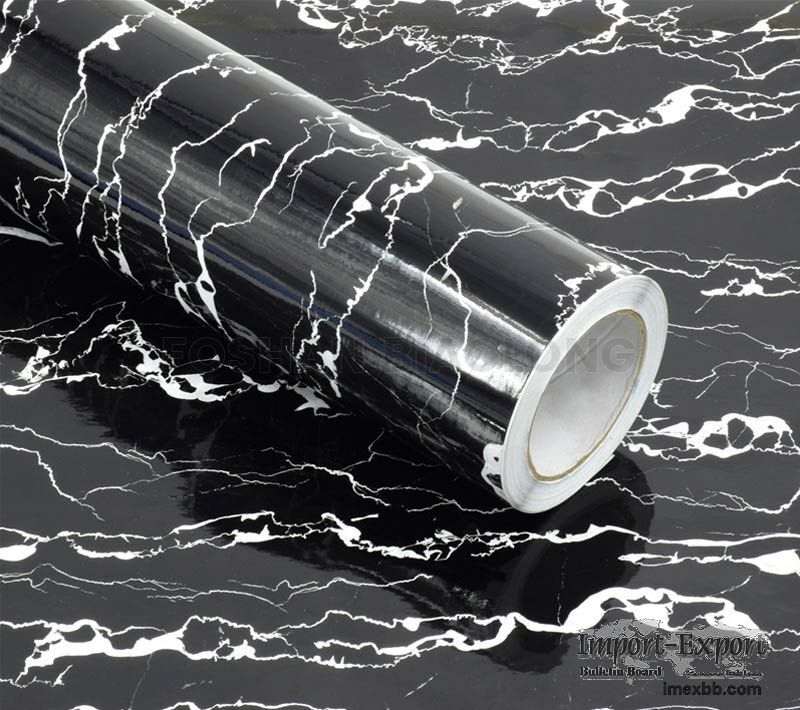 High Gloss Marble Design PVC Self Adhesive Film in Roll