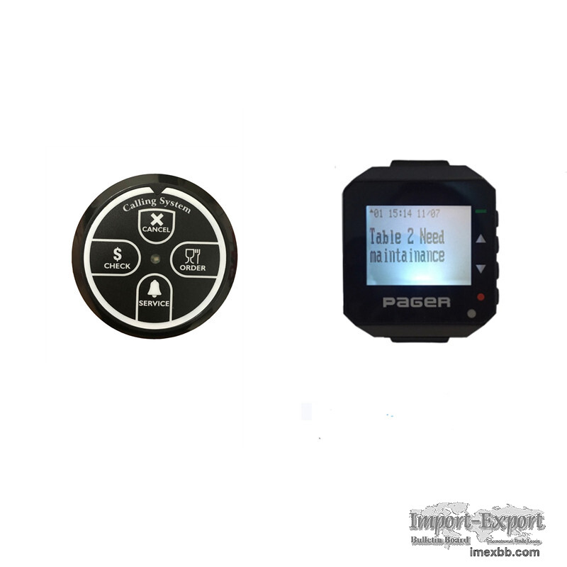 Restaurant wireless calling system table call bell text alpha watch pager
