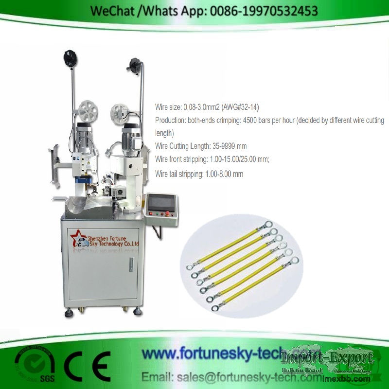 Fully automatic double-ends single wire terminal crimping machine