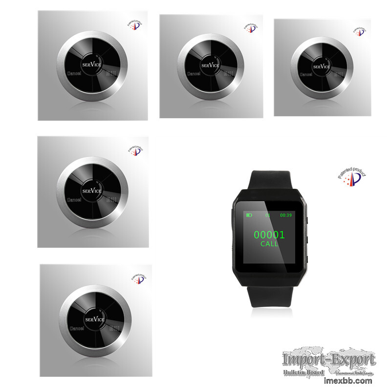 Restaurant wireless service system singcall call button screen watch pagers