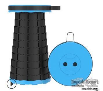 Outdoor folding telescopic stool