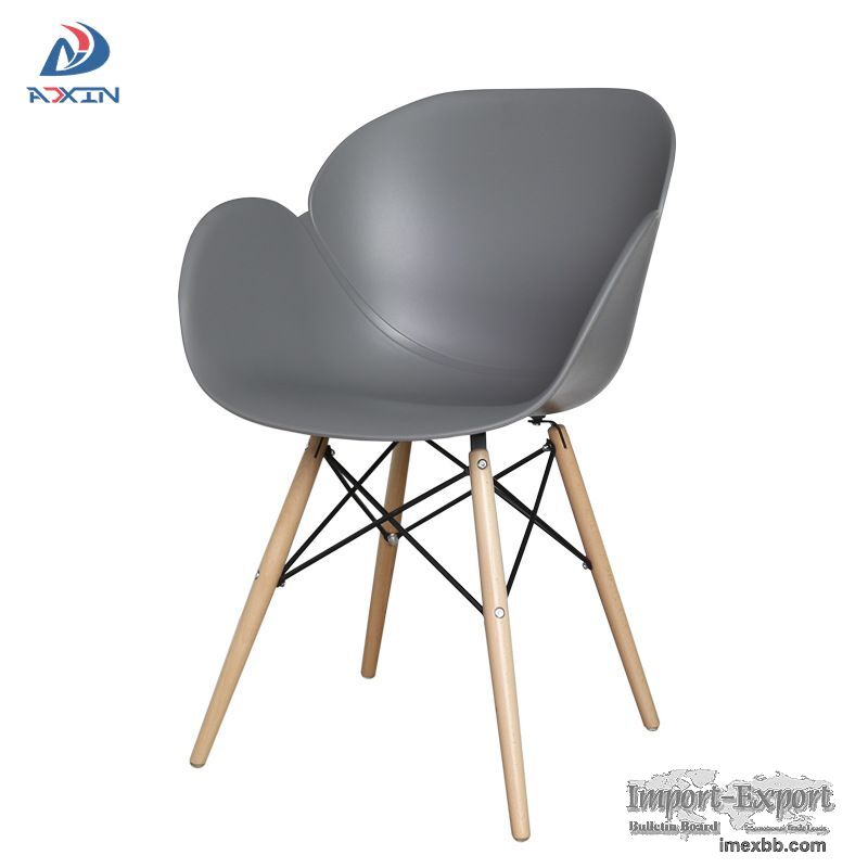 AL-821 Nordic leisure plastic cafe chair modern dining armchair with wooden