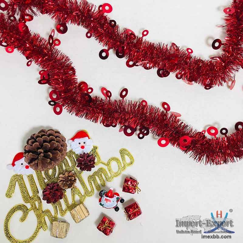 Hexing Wholesale Christmas Circle Tinsel Foil Garland Best Quality Party Fe