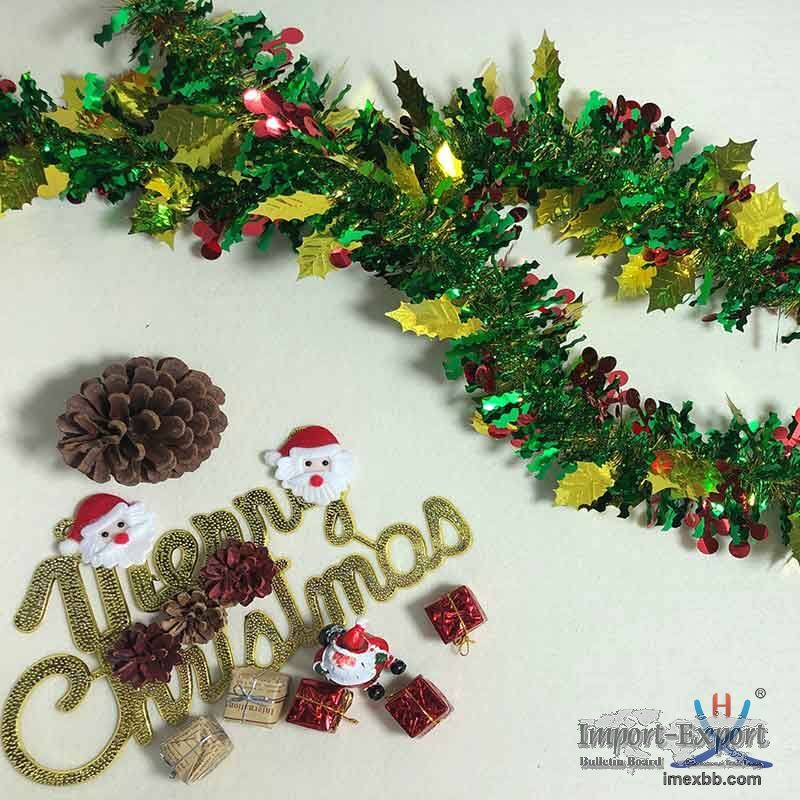 Hexing Hot and New Christmas Berry and Leaf Tinsel Foil Garland Special Gif