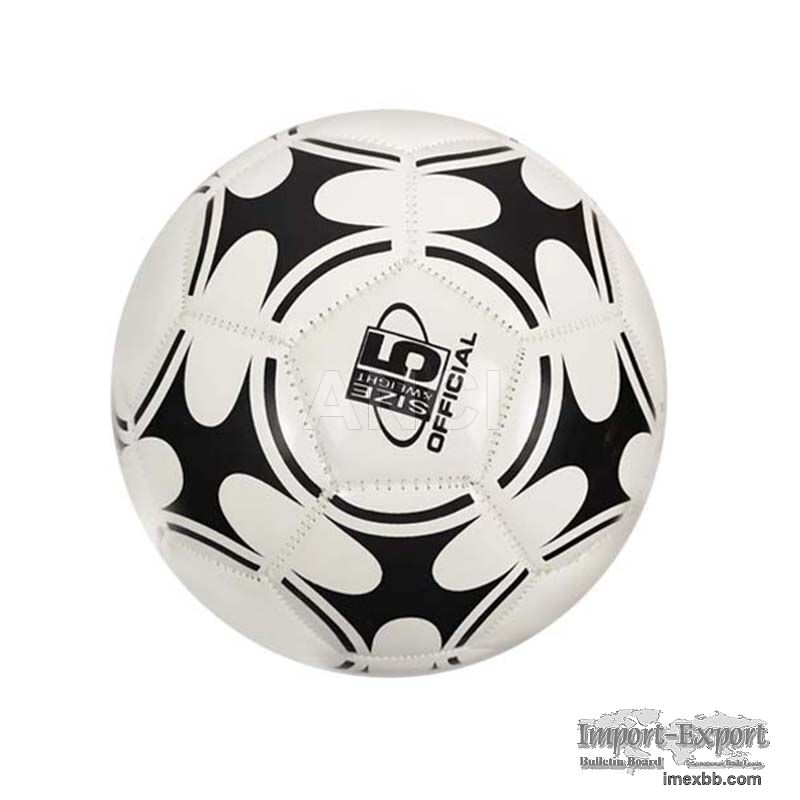Classic White and Black Size 5 TPU Leather Soccer Ball Traning