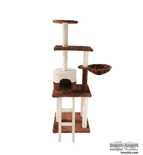 POILS BEBE CAT ACTIVITY TREE TOWER, 54-INCH MULTILEVEL PLAY SCRATCHING POST