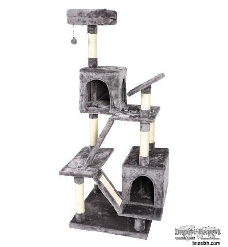 POILS BEBE CAT ACTIVITY TREE TOWER, 61-INCH MULTILEVEL PLAY SCRATCHING POST