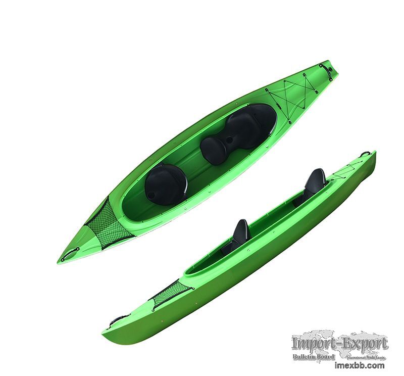 2 person recreational family kayak two adults and one kid use
