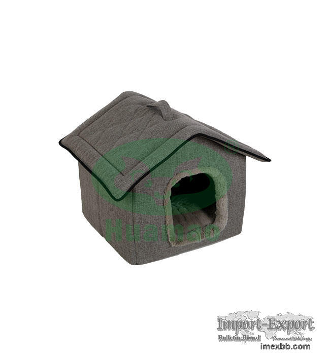 Gray Warm Cave Nest Pet Sleeping Bed