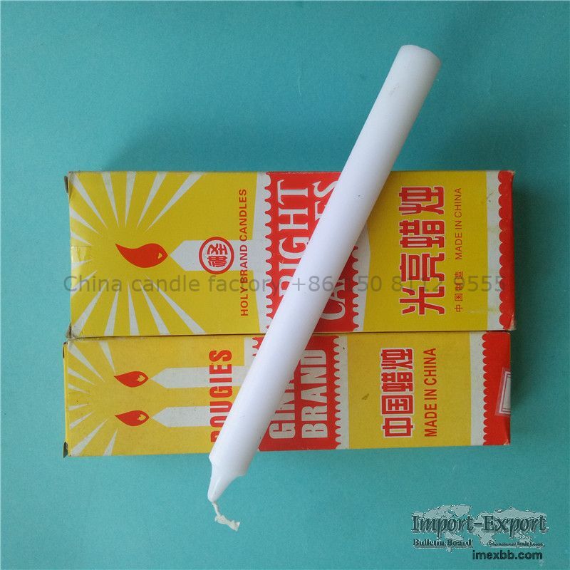 Yellow box white bright candle