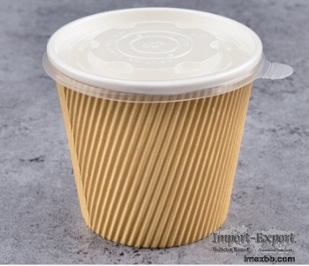 Triple Wall Ripple Kraft Paper Soup Cup