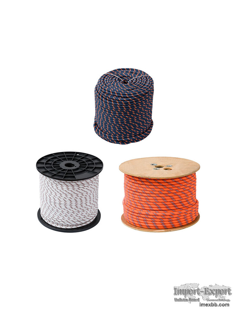 Kernmantle braided rope for climbing