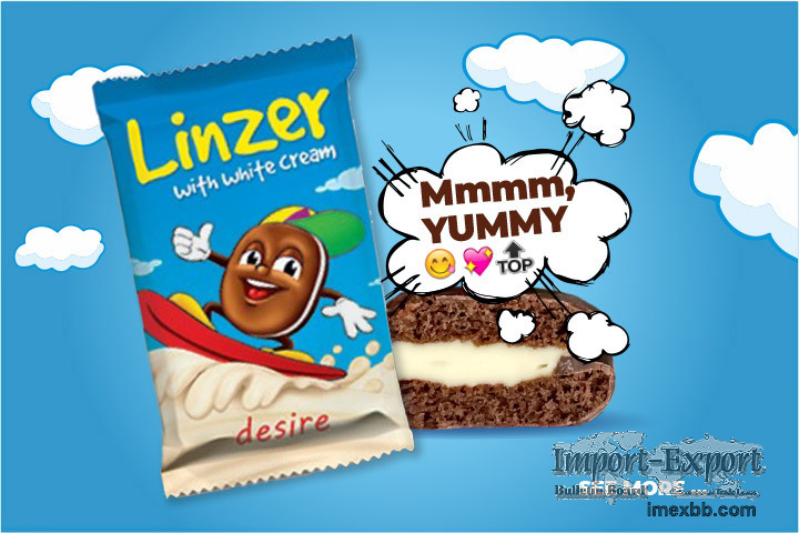 Linzer Cookie With White Cream