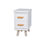 2 Drawer Pure White Wood Modern Nightstand