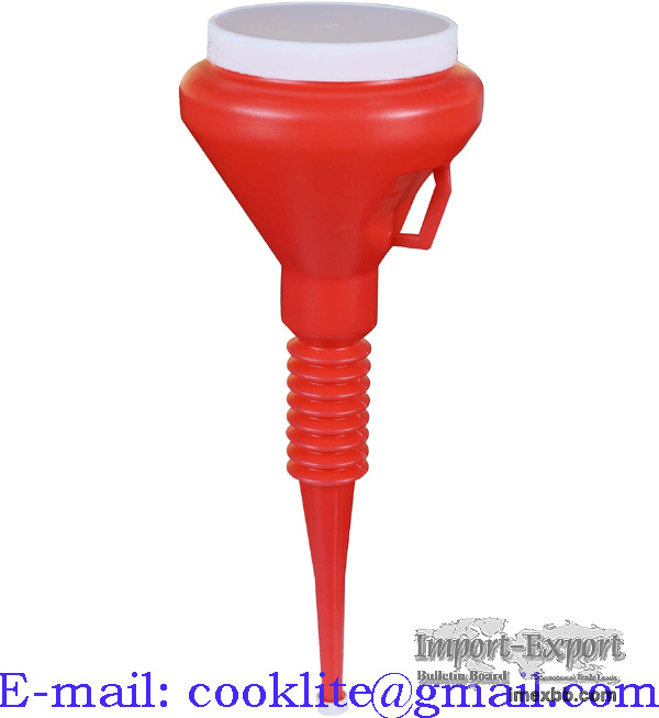 Embudo de plástico con tapón y tapa para aceite y gasoil