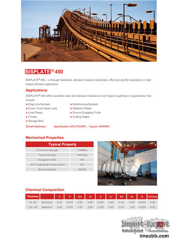 BISPLATE®450 High Strength Wear Resistant Steel