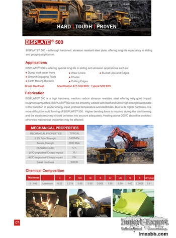 BISPLATE®500 High Strength Wear Resistant Steel