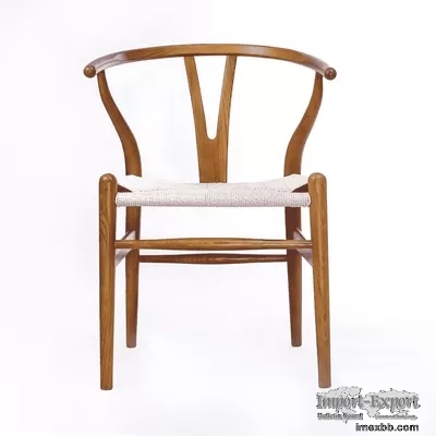 Ash Wood Chestnut Shell Hans Wegner Wishbone Chair Comfortable