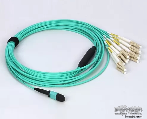 MTP 12F MPO To LC Breakout Cable OM3 OM4 LSZH PVC