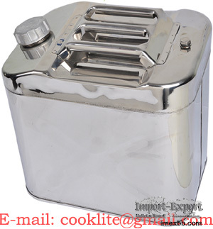 20L StainlessSteel Jerry Can Fuel Water Storage Carrier Tank Built-in Spout