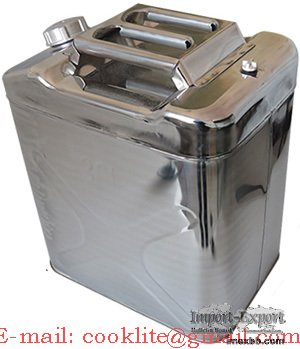 Stainless Steel Gasoline Diesel Jerry Can 30 Liter Oil Fuel Water Tank 