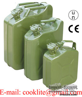 Military Style Metal Green Jerry Can Fuel Gas Steel Tank 5Ltr 10Ltr 20Ltr