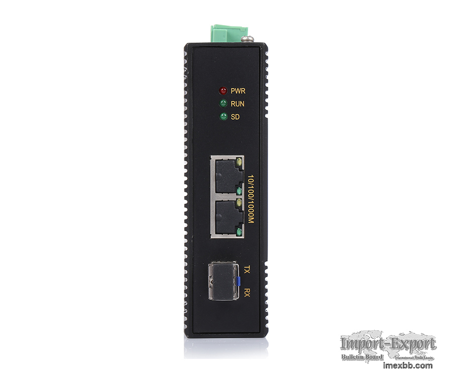 2-port 10/100/1000M Ethernet + 1-port Gigabit SFP Din-Rail Unmanaged
