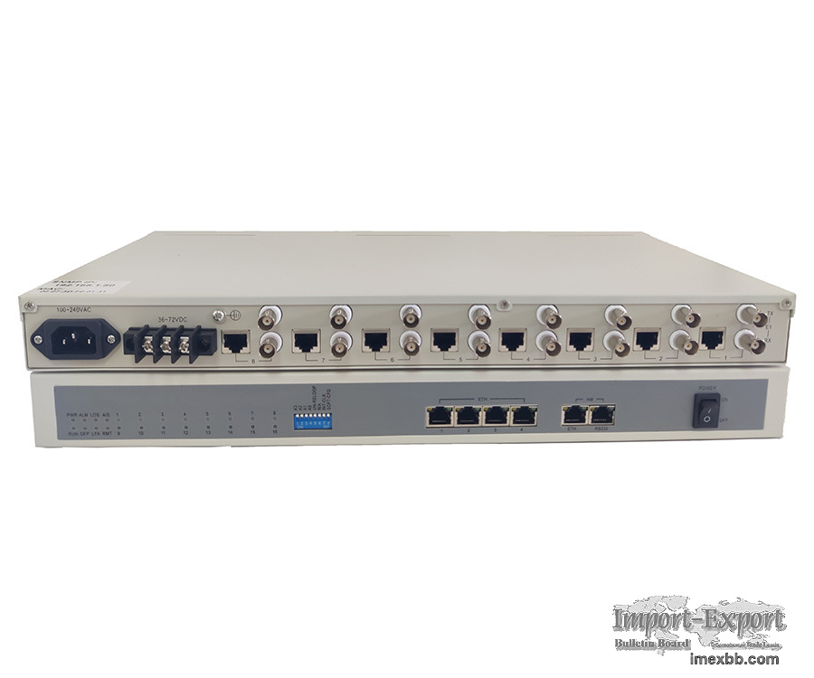 8E1 to 4 Ethernet Converter with VLAN and GUI Management