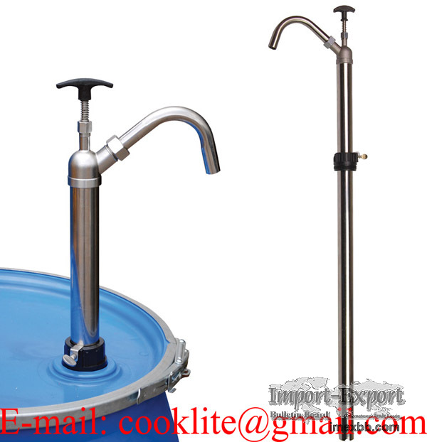 Chrome-plated Steel Hand Drum Barrel Pump For Soap, Wax, Paint Thinner